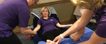 Level 5 Reflexology Learner receiving a treatment